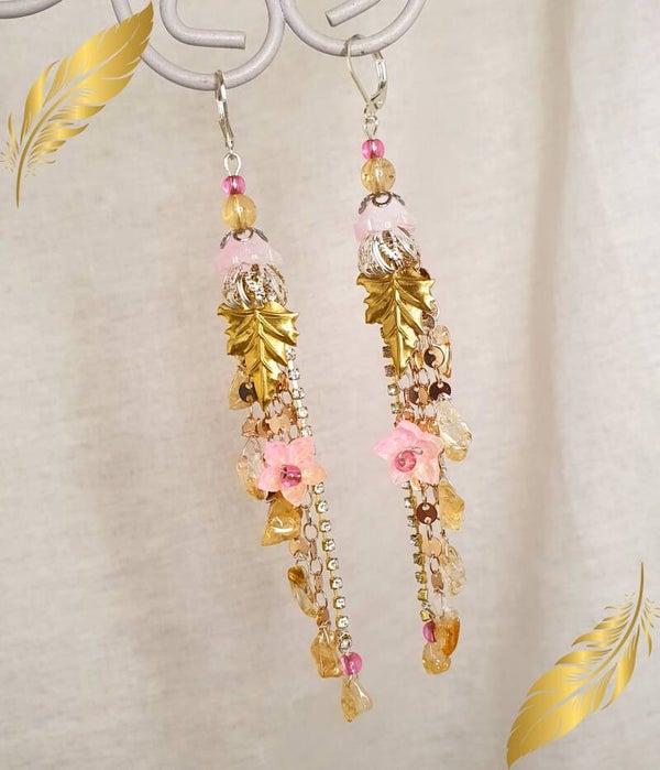 Boucles d'oreilles Fleur de Citrine