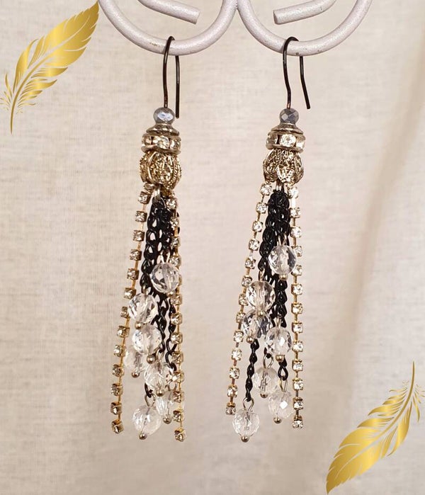 Boucles d'oreilles Strass de Cristal de roche - Clarté, Protection & Élégance