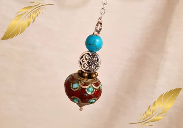 Pendule Tibétain - Turquoise - Corail & Turkénite