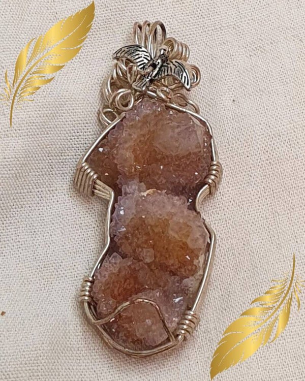 Pendentif Améthyste Cactus Spirit Quartz - Éclat d’Harmonie