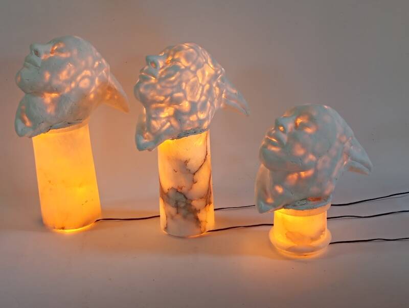 lichtsculpturen met papier-vlasporsel