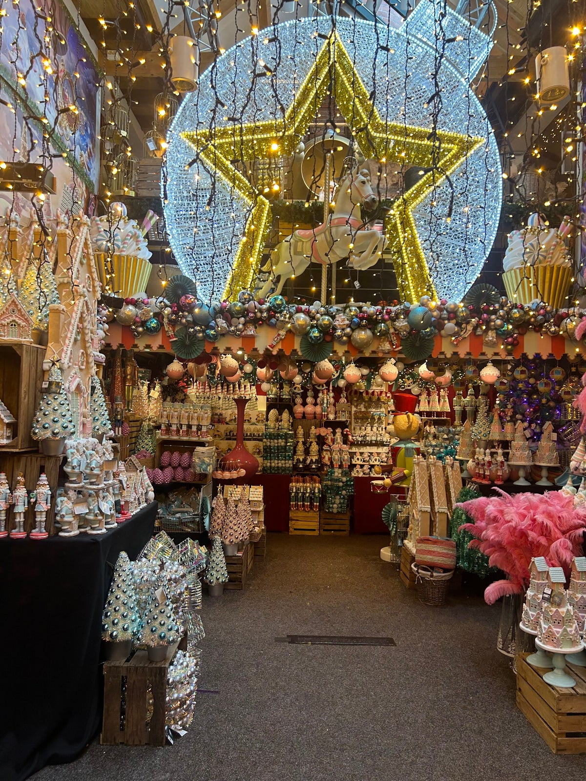 Ice skating rink and carousel at Scheveningen market