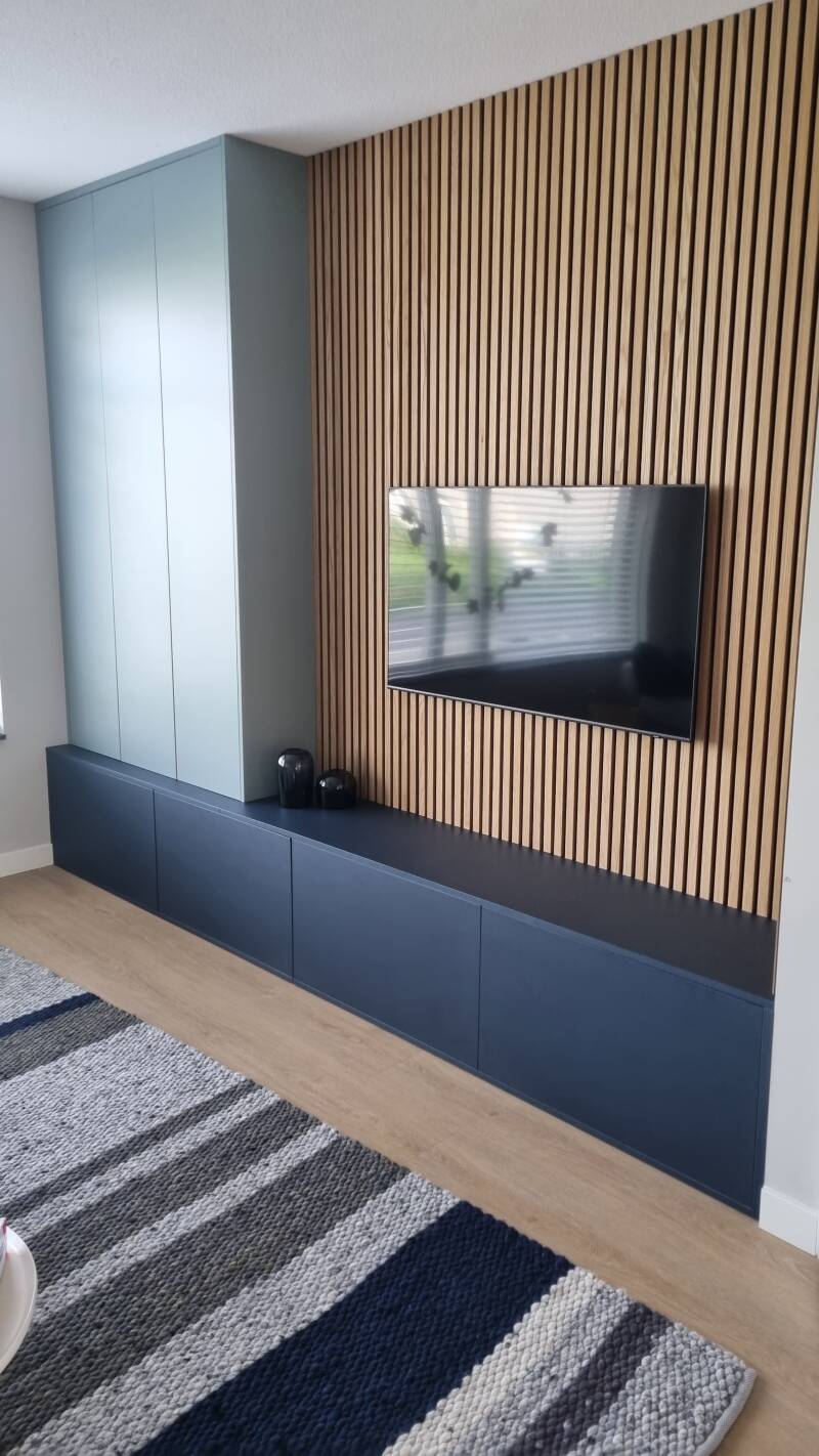 Two-tone blauw TV meubel