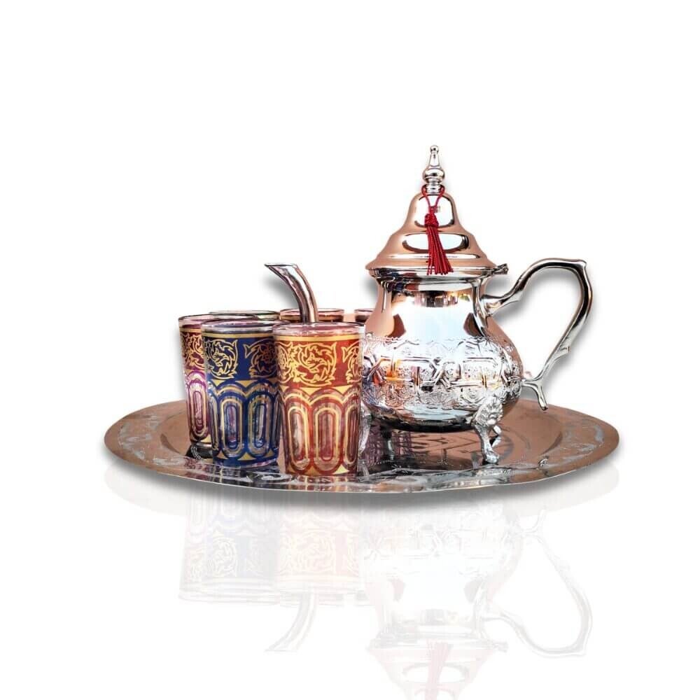 Moroccan Tea Set – Teapot with 6 Glasses