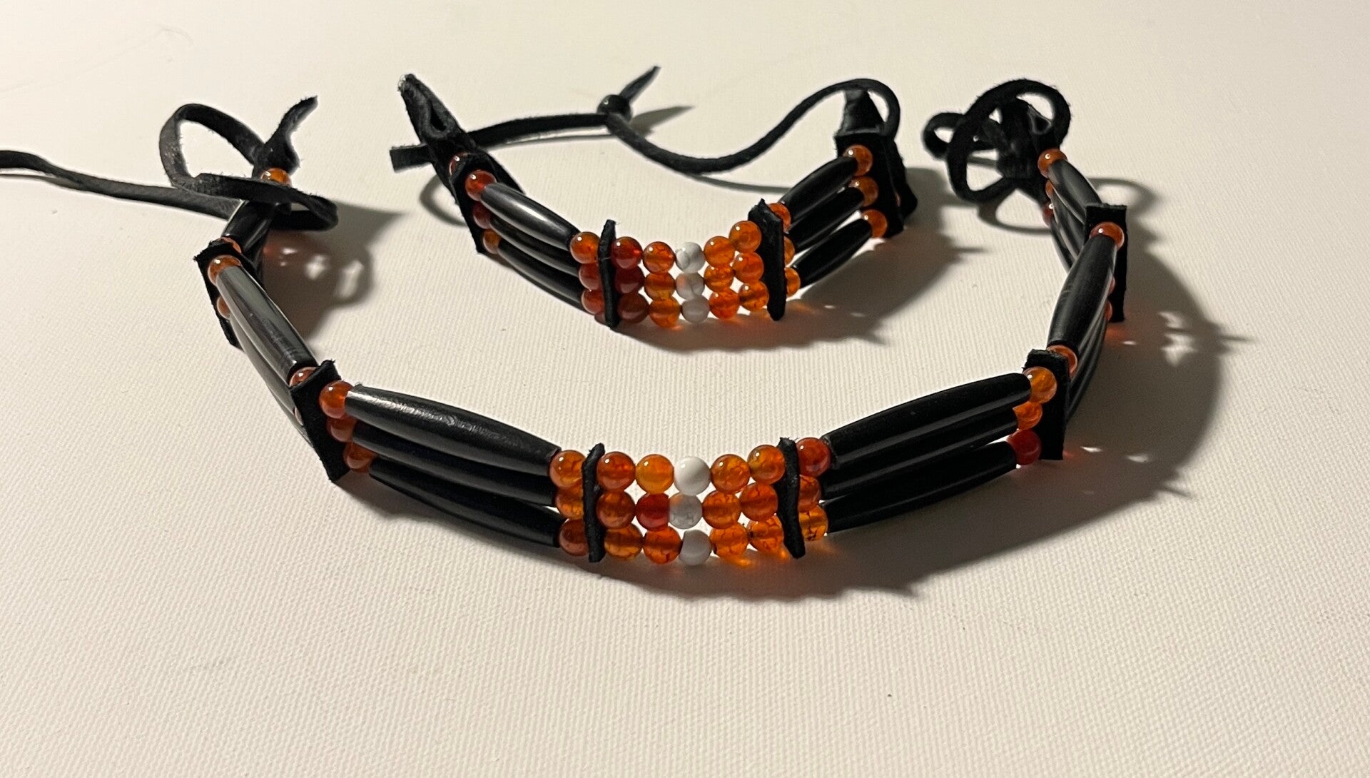 3 Strand Dyed Fire Agate Choker Set