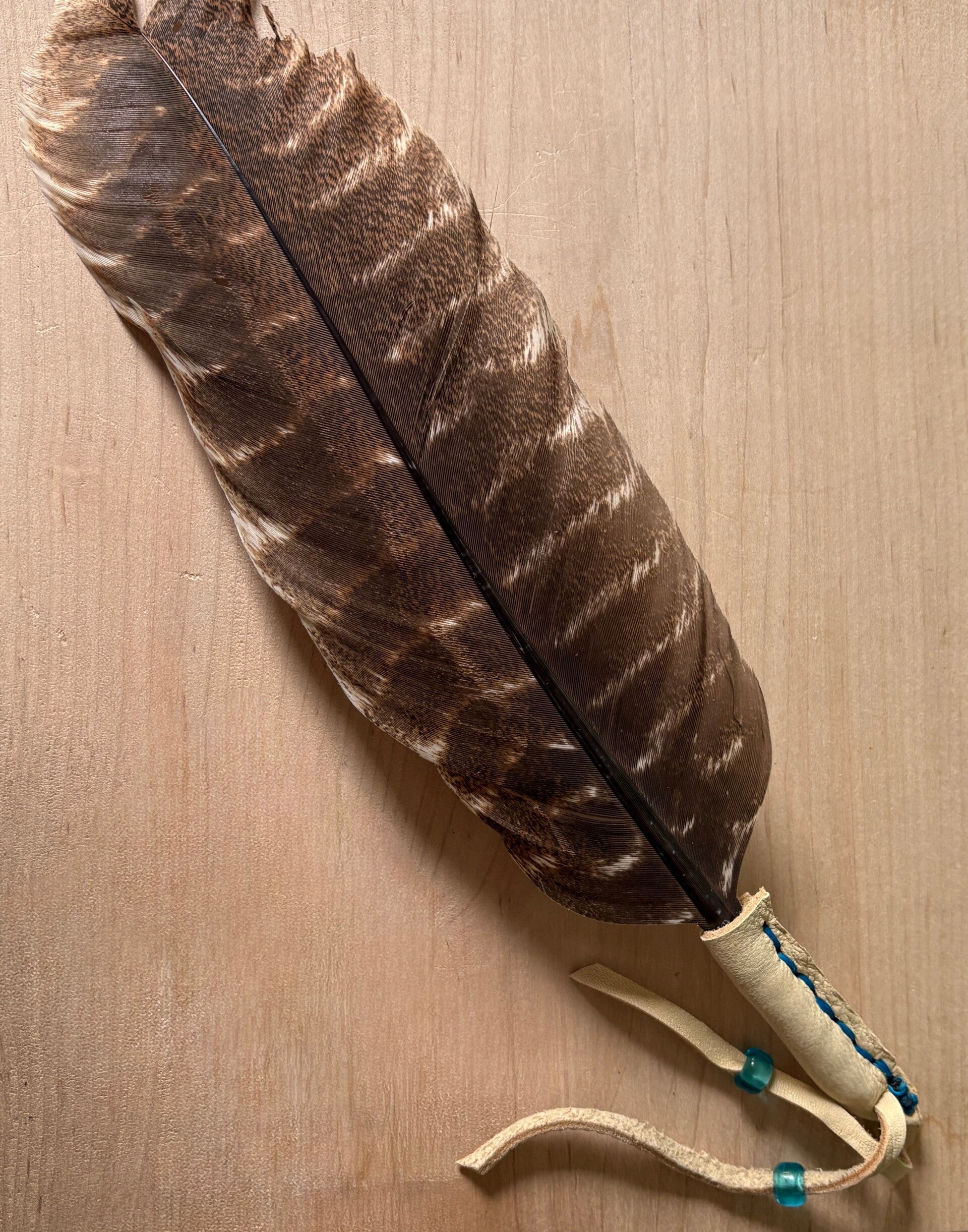 Leather Wrapped Turkey Feather