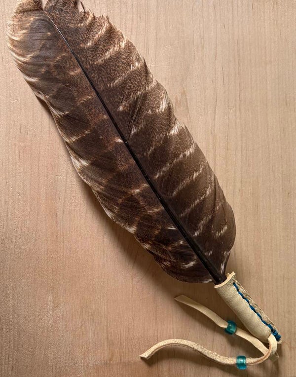 Leather Wrapped Turkey Feather