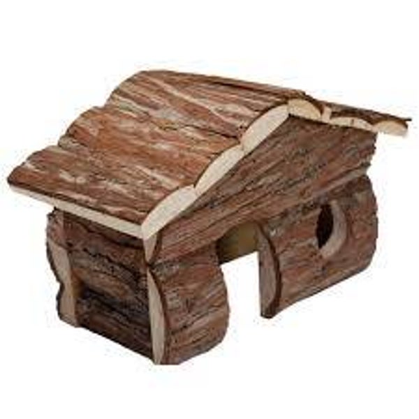 A&E Cages 644472014440 Nibbles Log Cabin Small Animal Hut Brown