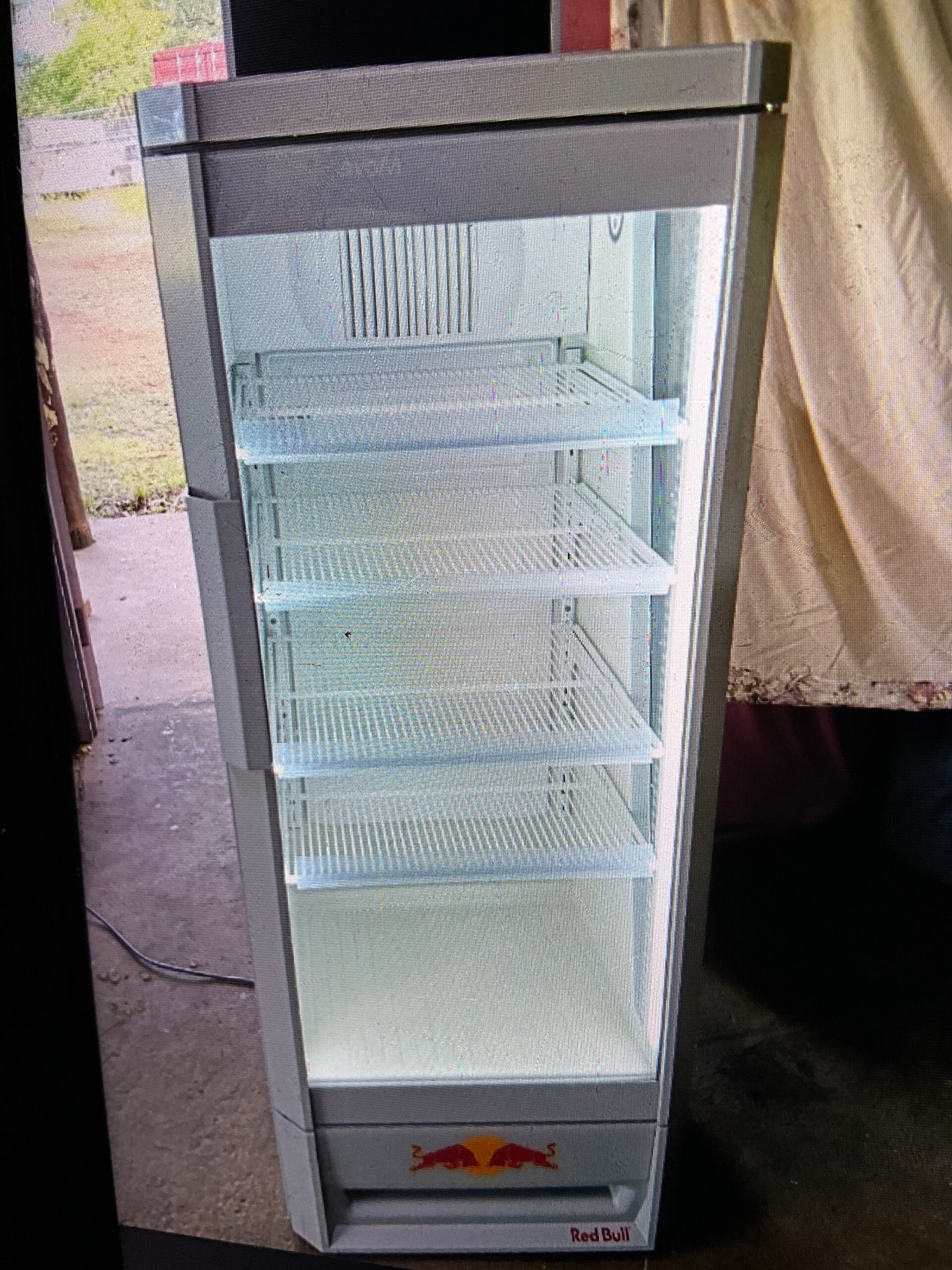 Near new red bull fridge
