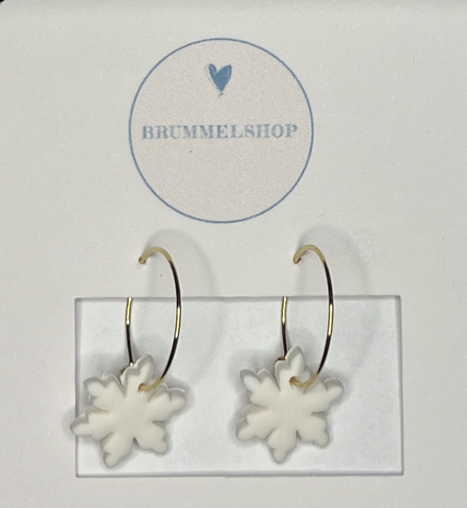 Oorbellen sneeuwvlok wit