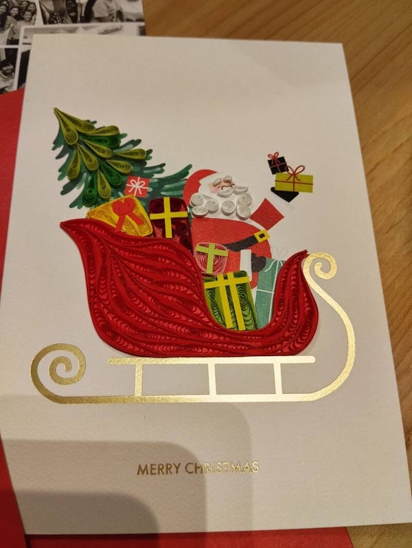 Biglietto Origamo filigrana Sant's Sleigh
