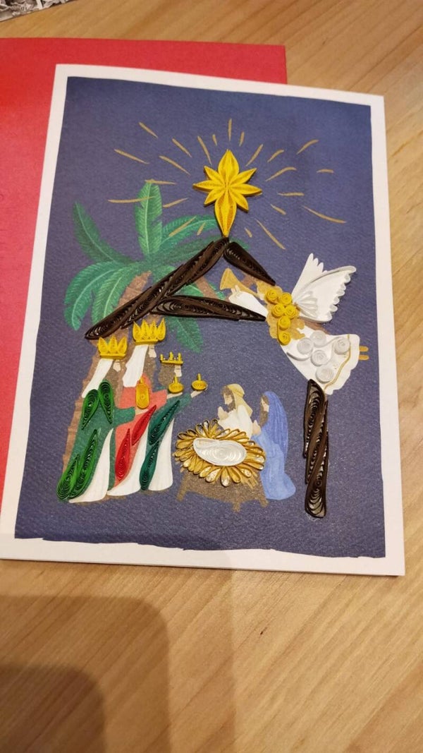 Biglietto Origamo filigrana Nativity