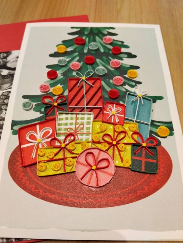 Biglietto Origamo filigrana Gift under the Tree