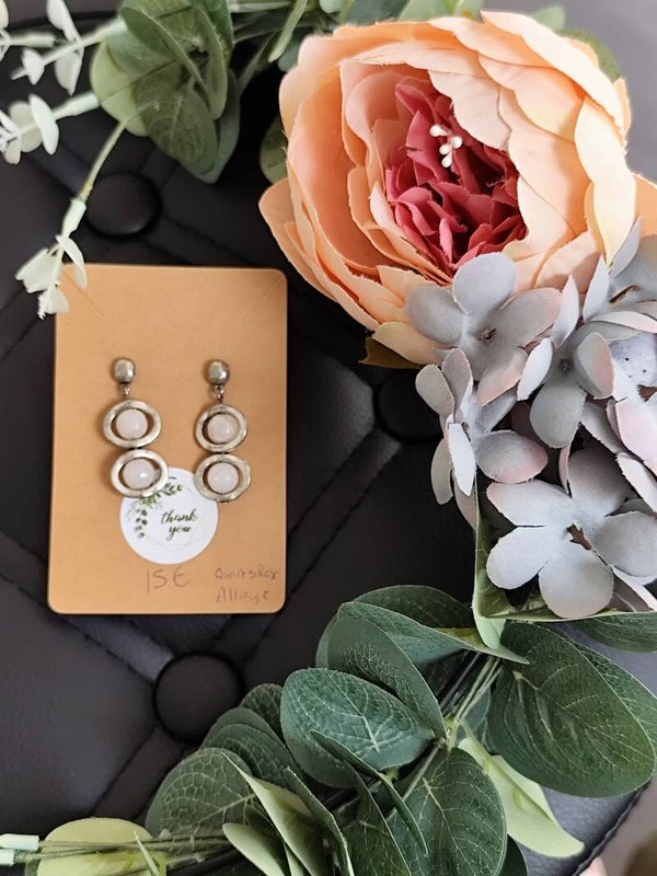 Boucles d'oreilles quartz rose