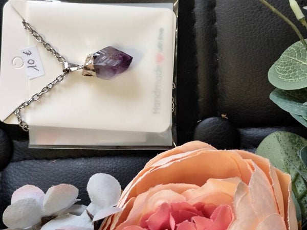 Collier améthyste brut