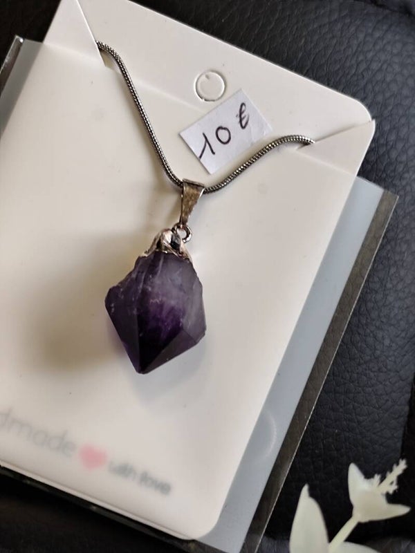 Collier améthyste brut