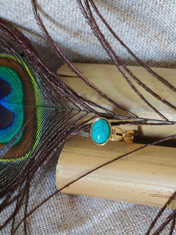 Oasis Dorée – Bague Turquoise & Finitions Dorées