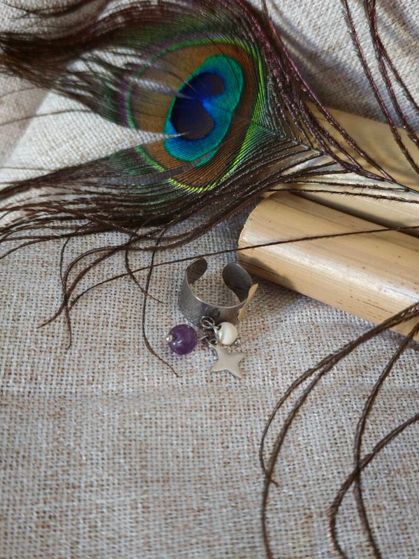 Étoile de Sérénité – Bague Améthyste & Magnésite