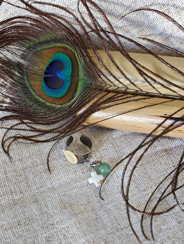 Douce Alliance – Bague Aventurine & Nacre