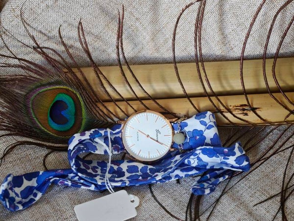 Fleurs d'Azur – Montre Bracelet Fleurie