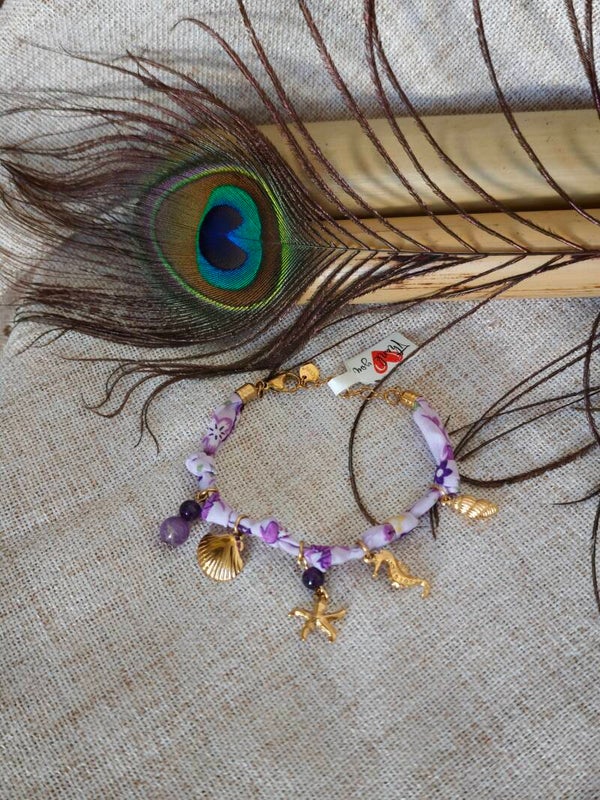 Jardin des Sirènes – Bracelet Bandana Améthyste