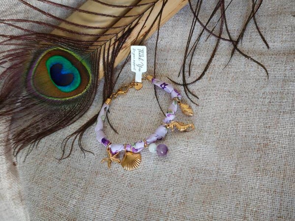 Écume de Lavande – Bracelet Bandana Howlite & Améthyste