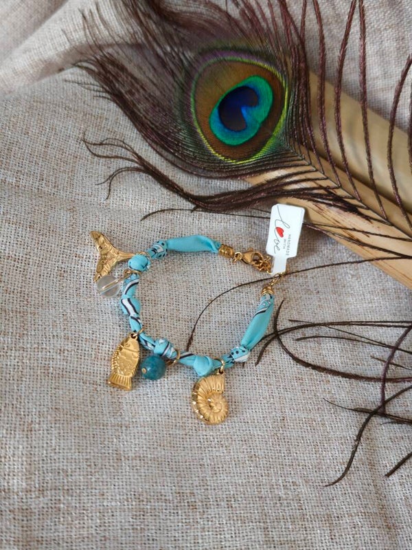 Trésor des Océans – Bracelet Bandana Apatite & Cristal de Roche