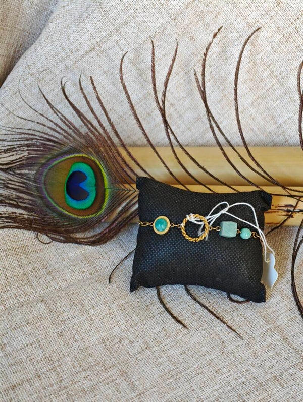 Arabesque d'Amazonie – Bracelet Laiton & Amazonite