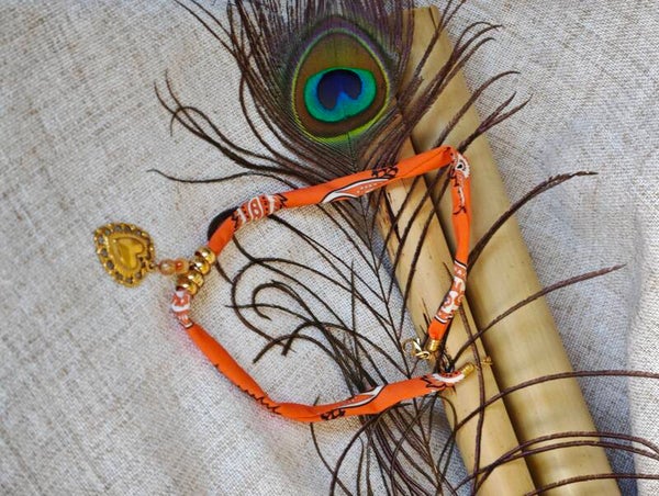 Cœur Solaire – Collier Bandana Orange & Cornaline