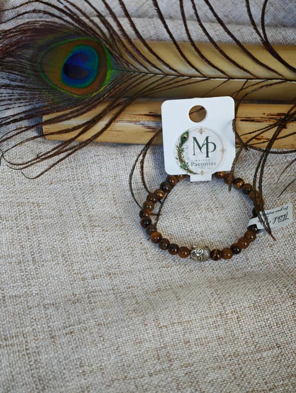 Sagesse & Protection – Bracelet Œil de Tigre & Bouddha