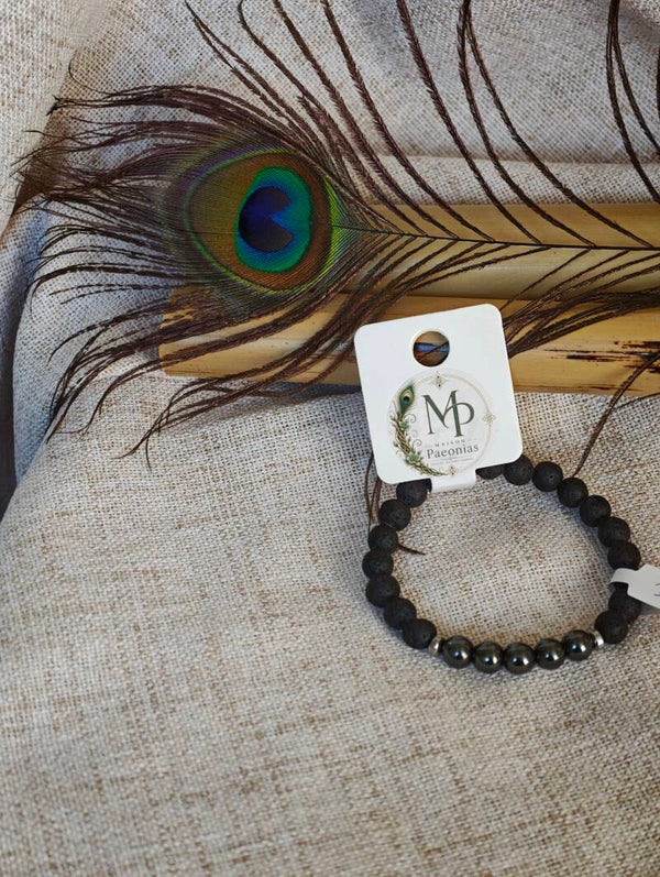 Force & Ancrage – Bracelet Pierre de Lave & Hématite