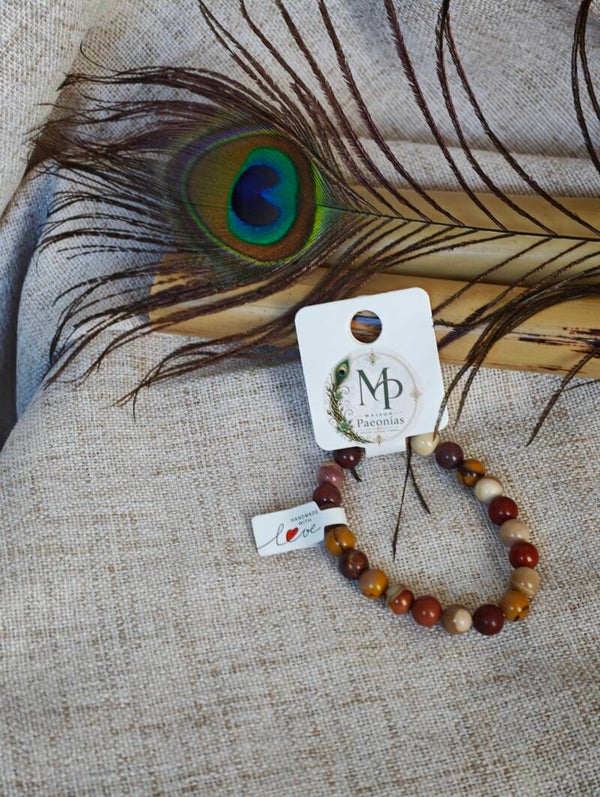 Terre de Feu – Bracelet Jaspe Mokaïte 8 mm