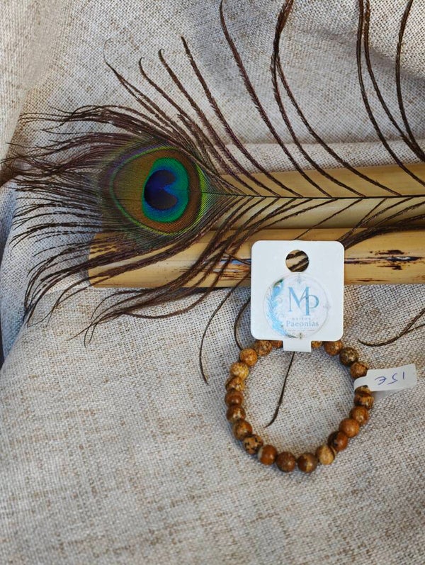 Terres d'Ailleurs – Bracelet Jaspe Paysage 8 mm
