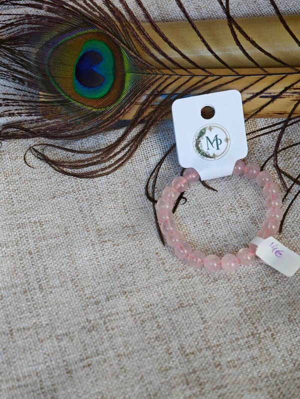 Rose d’Espoir – Bracelet Quartz Rose 8 mm