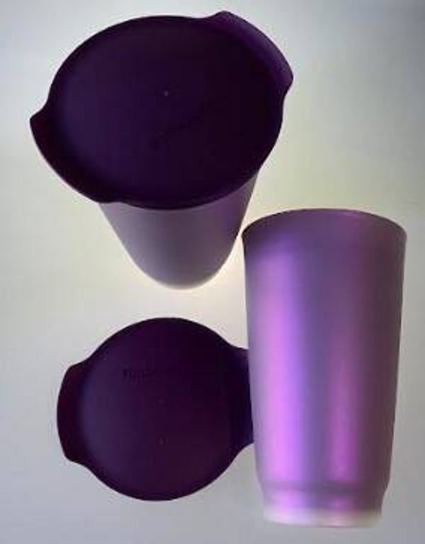 Allegra Beker met lepel, 450ml, Paars