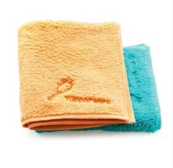 Set Microvezel Stofdoek, 2 stuks, Oranje en Groen