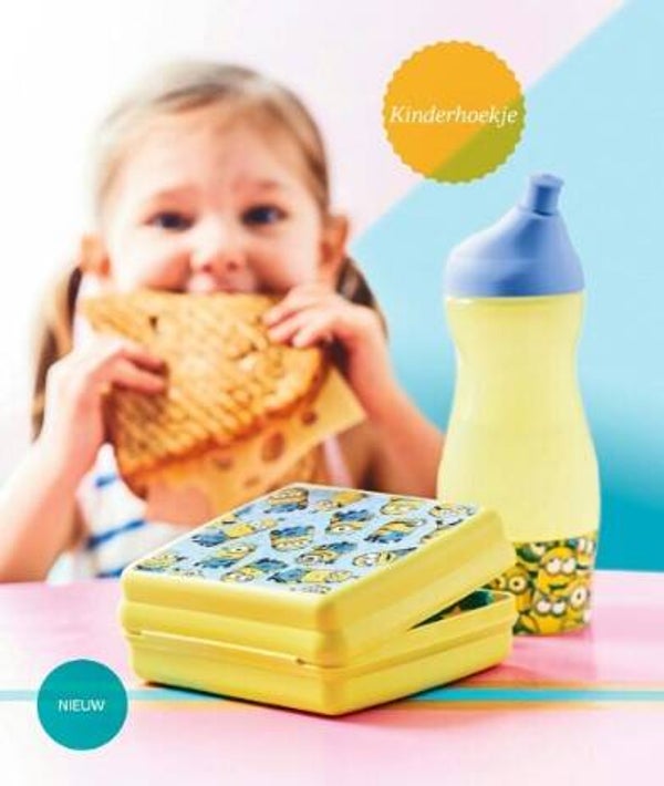 Set Ecofles 'Sporty' en Snackdoosje, Minions, Geel