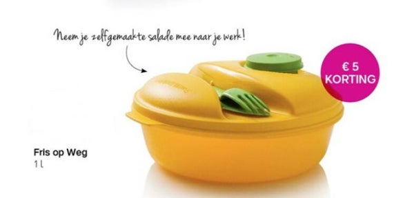 Fris op Weg, 1L, Lekvrij Saladekom inclusief Bestek en Bekertje