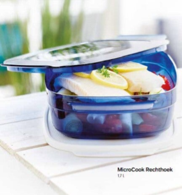 Tupperware MicroCook Rechthoek, 1,7L, Blauw