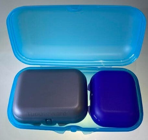 Set Eco Smartclip Snackdozen, 3 delig, Lichtblauw, grijs en blauw