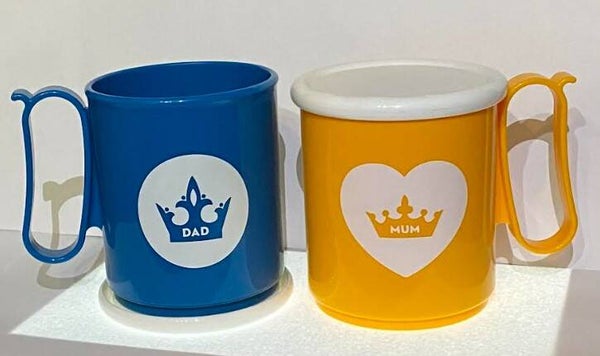 Tupperware MicroMug, Royal Mum en Dad, Blauw + Oranje