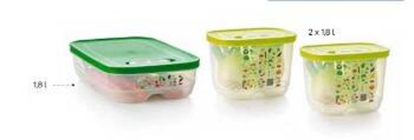 VentiSmart Vershouddozen Set, 1x 1,8l laag en 2x 1,8l hoog, Lime