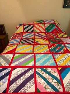 Twin Reversable Stripe and Solids Blanket