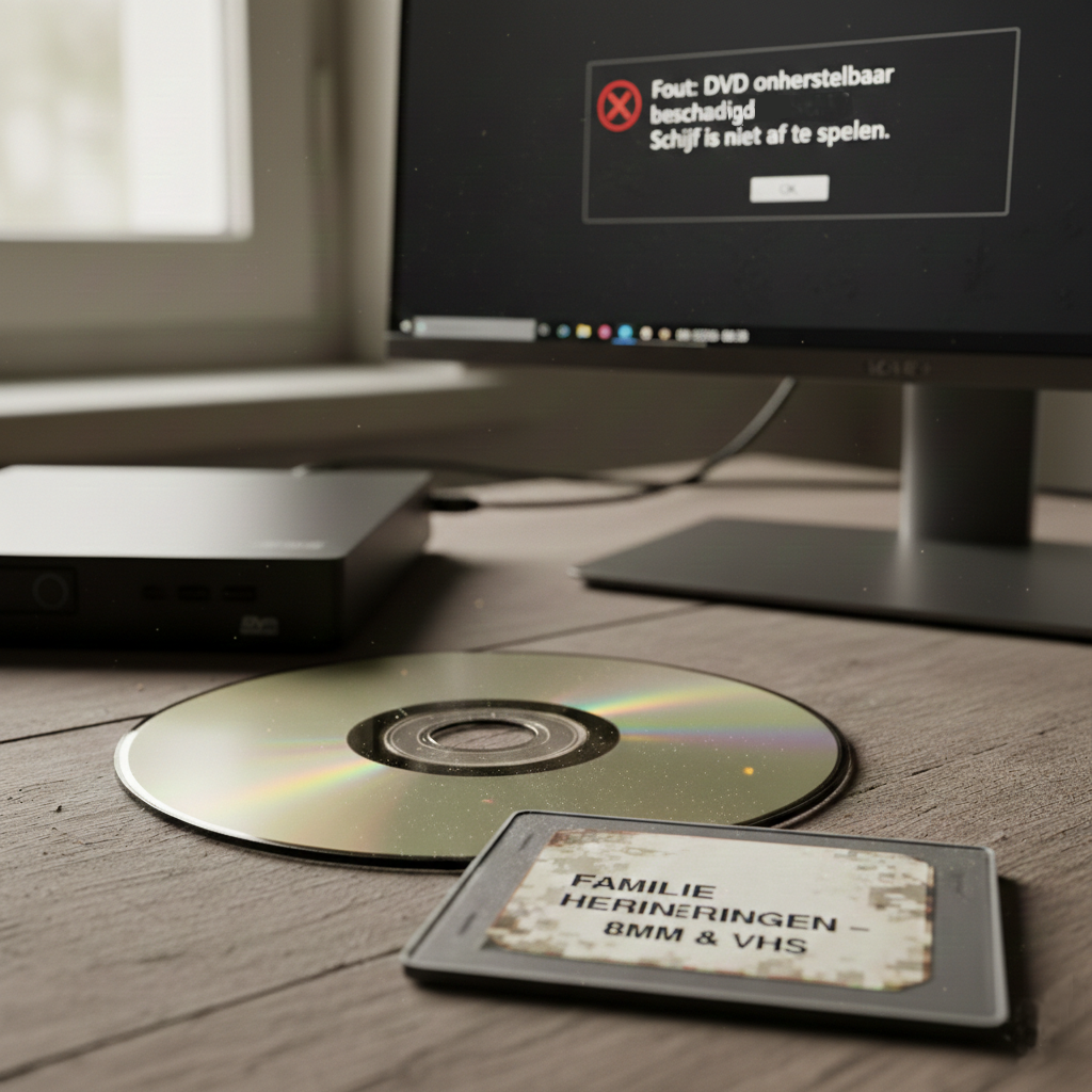 Zelfgebrande dvd met leesfout – risico op verlies van oude herinneringen