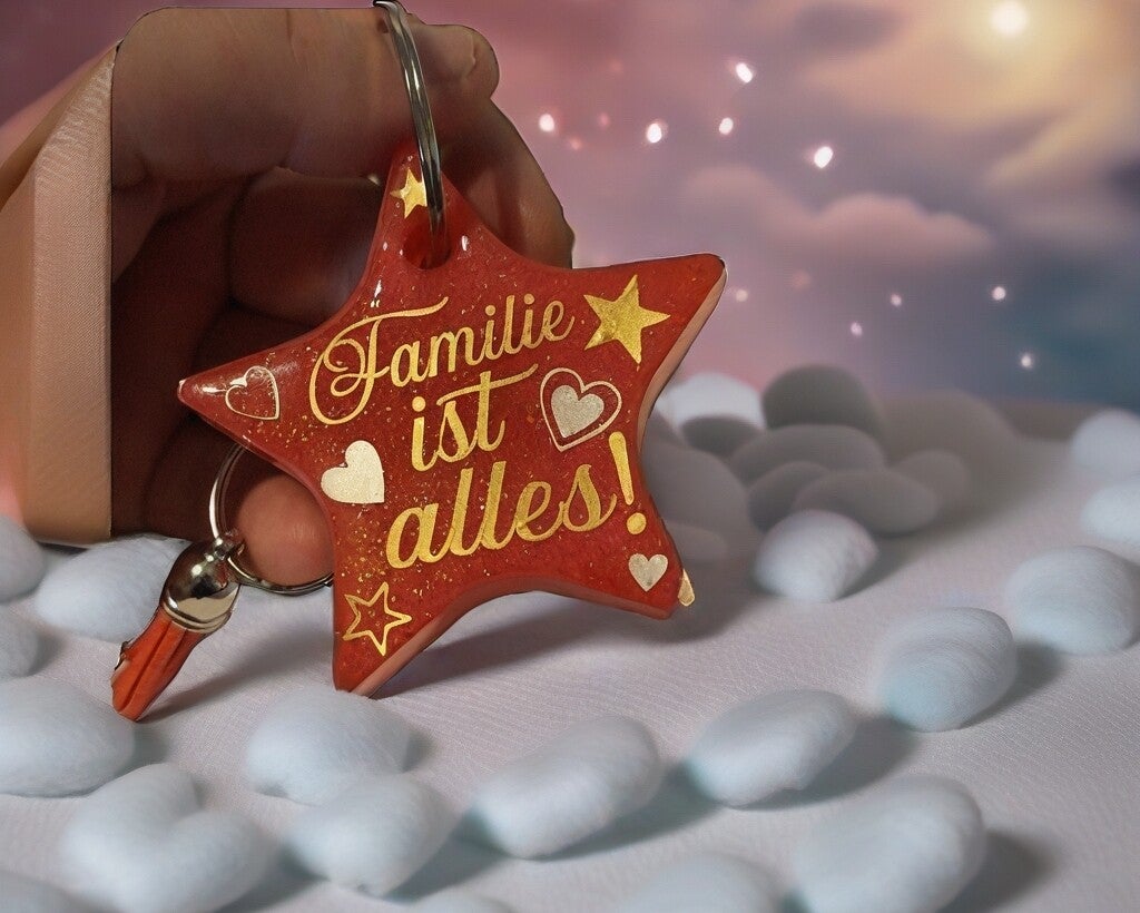 Sternenschlüsselanhänger Familie ist alles