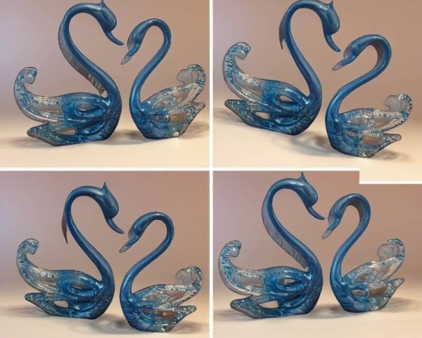 Deko Schwanenpaar Blau