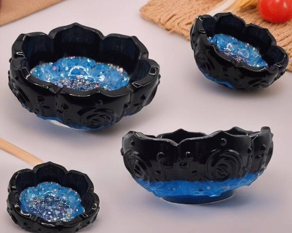 Deko Rosenschale Schwarz/Blau