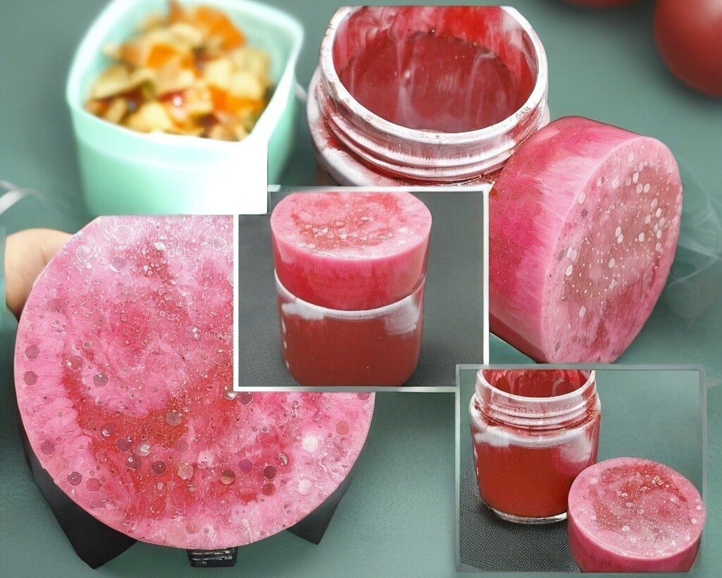 Dose mit Schraubdeckel Pink/Rosa/Weiß