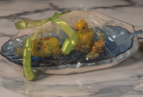 Federschale Blau verpackt