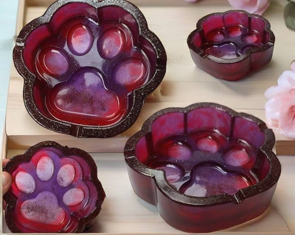 Pfotenaschenbecher Pink/Lila/Rot